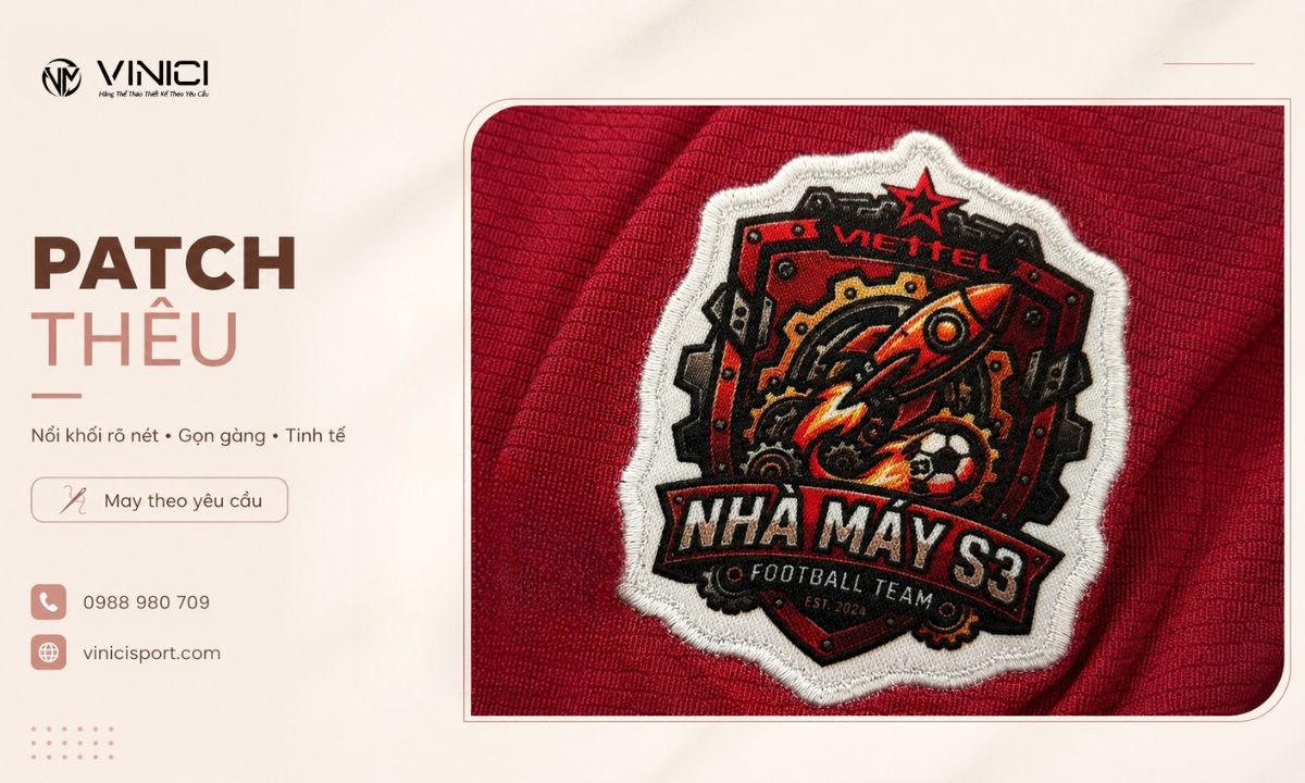 Patch thêu logo đội bóng theo yêu cầu
