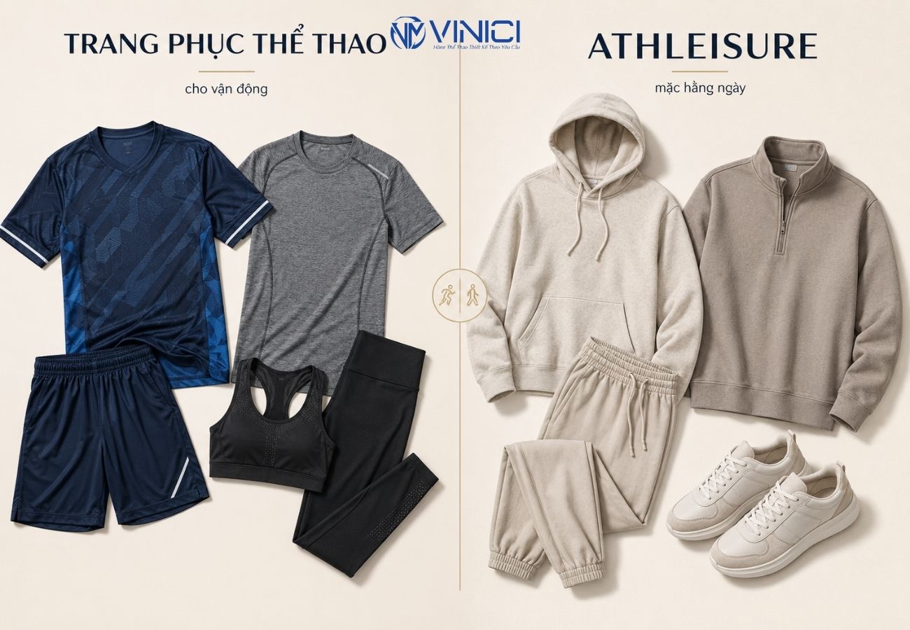 Trang phục thể thao và athleisure có giống nhau không