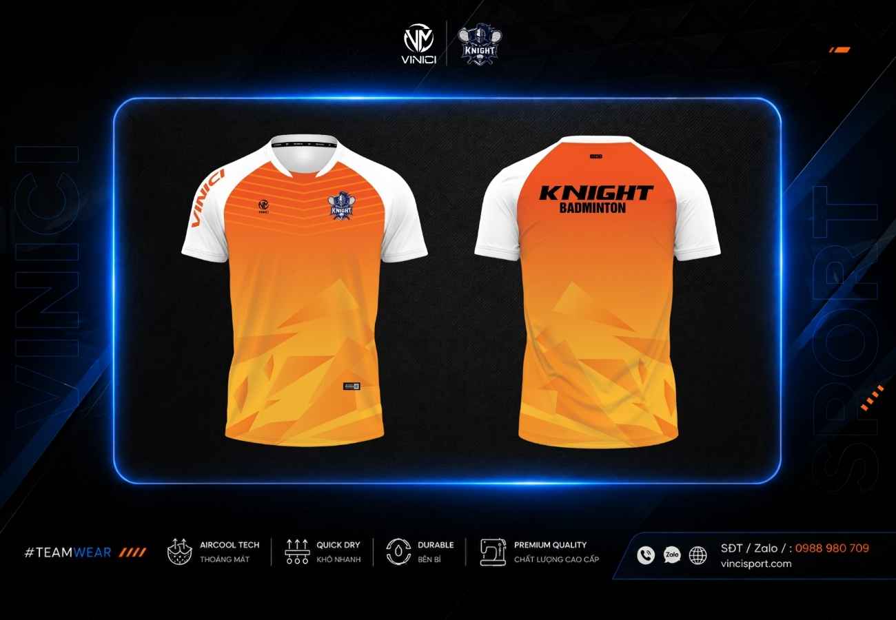 Từ yêu cầu màu cam đến mẫu áo đồng bộ cho Knight Badminton