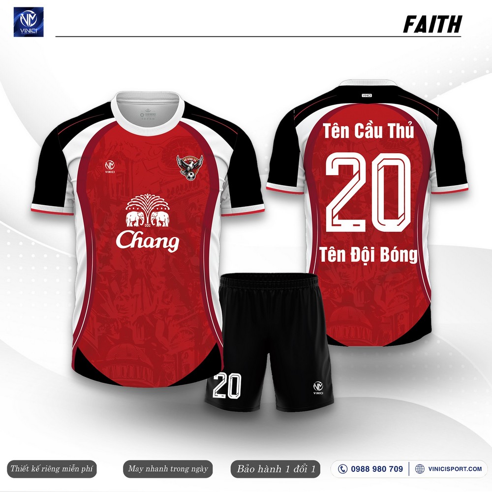 Áo Bóng Đá Thiết Kế VINICI – FAITH Họa Tiết Phong Cách Thái Lan