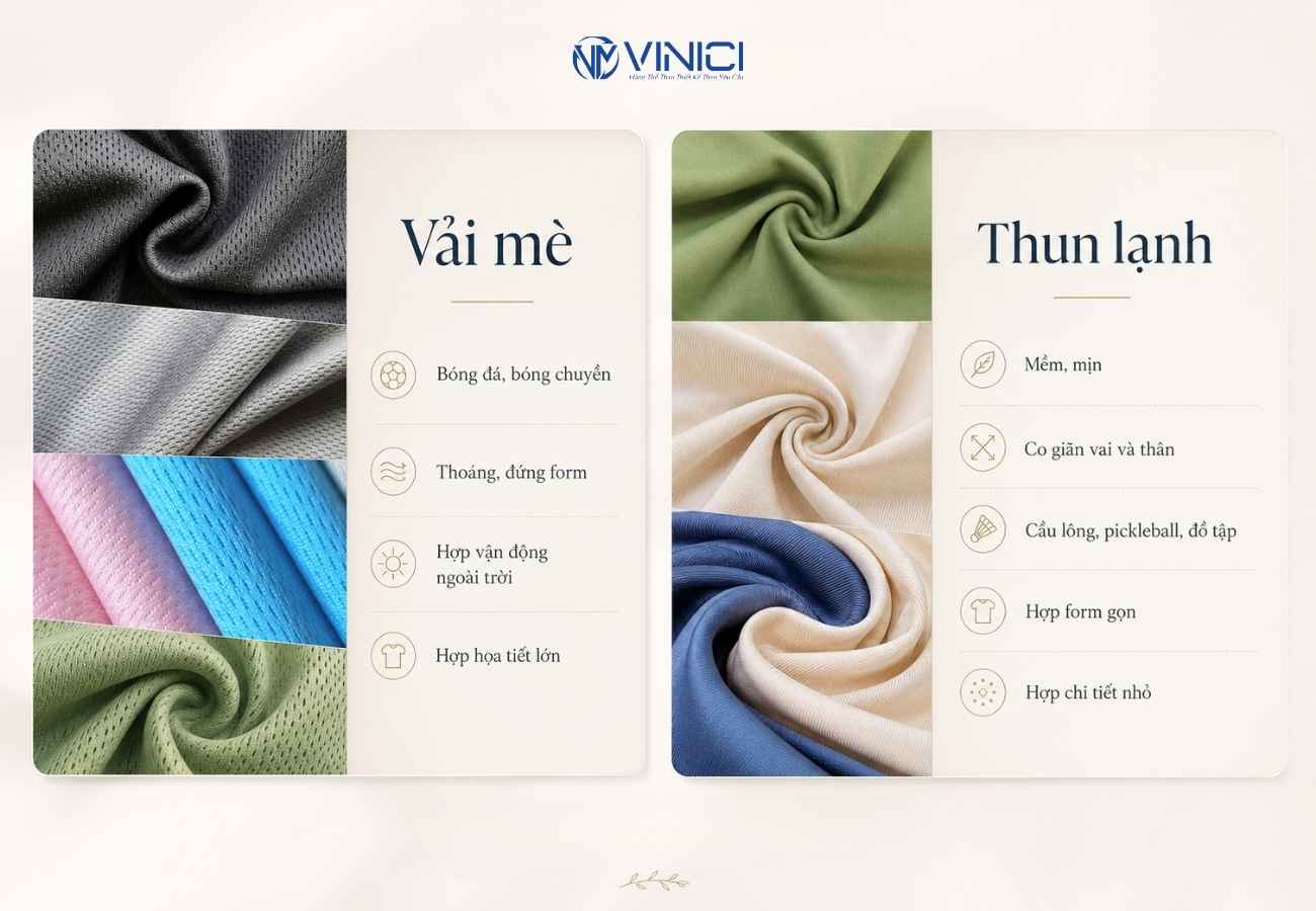 Vải mè thể thao hay thun lạnh tốt hơn