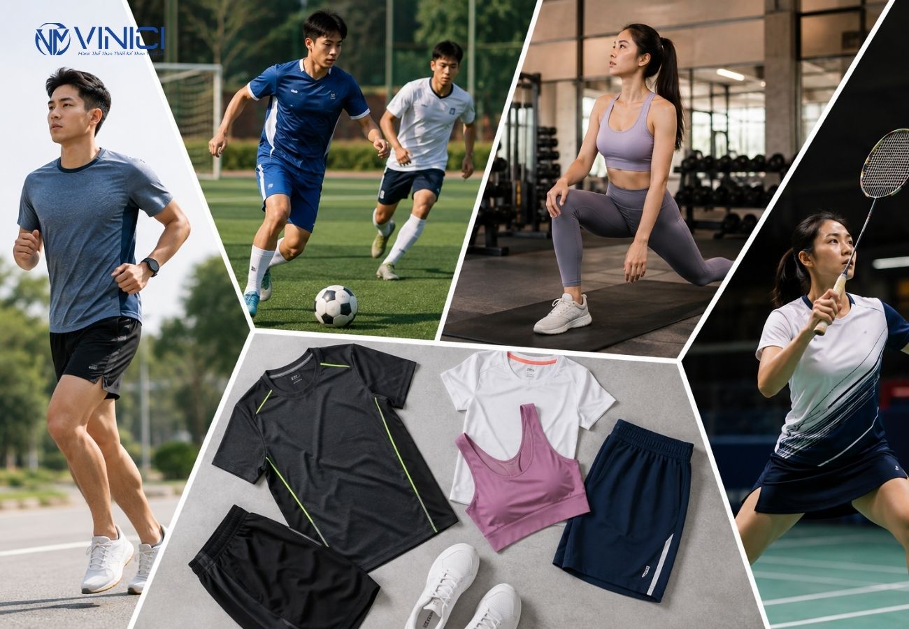 trang phục thể thao trực tiếp thể hiện mục đích sử dụng