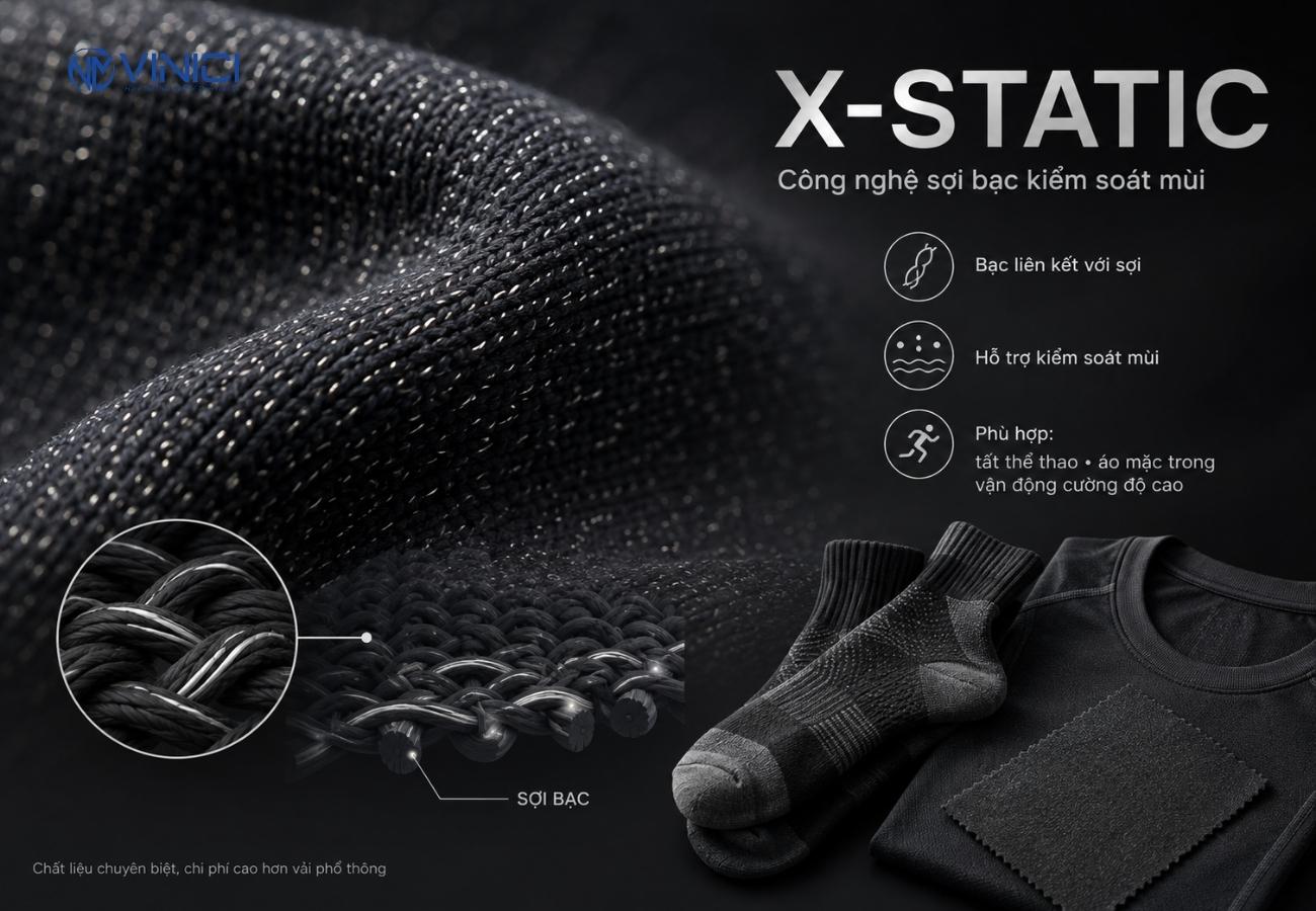 X-Static – công nghệ sợi bạc hỗ trợ kiểm soát mùi