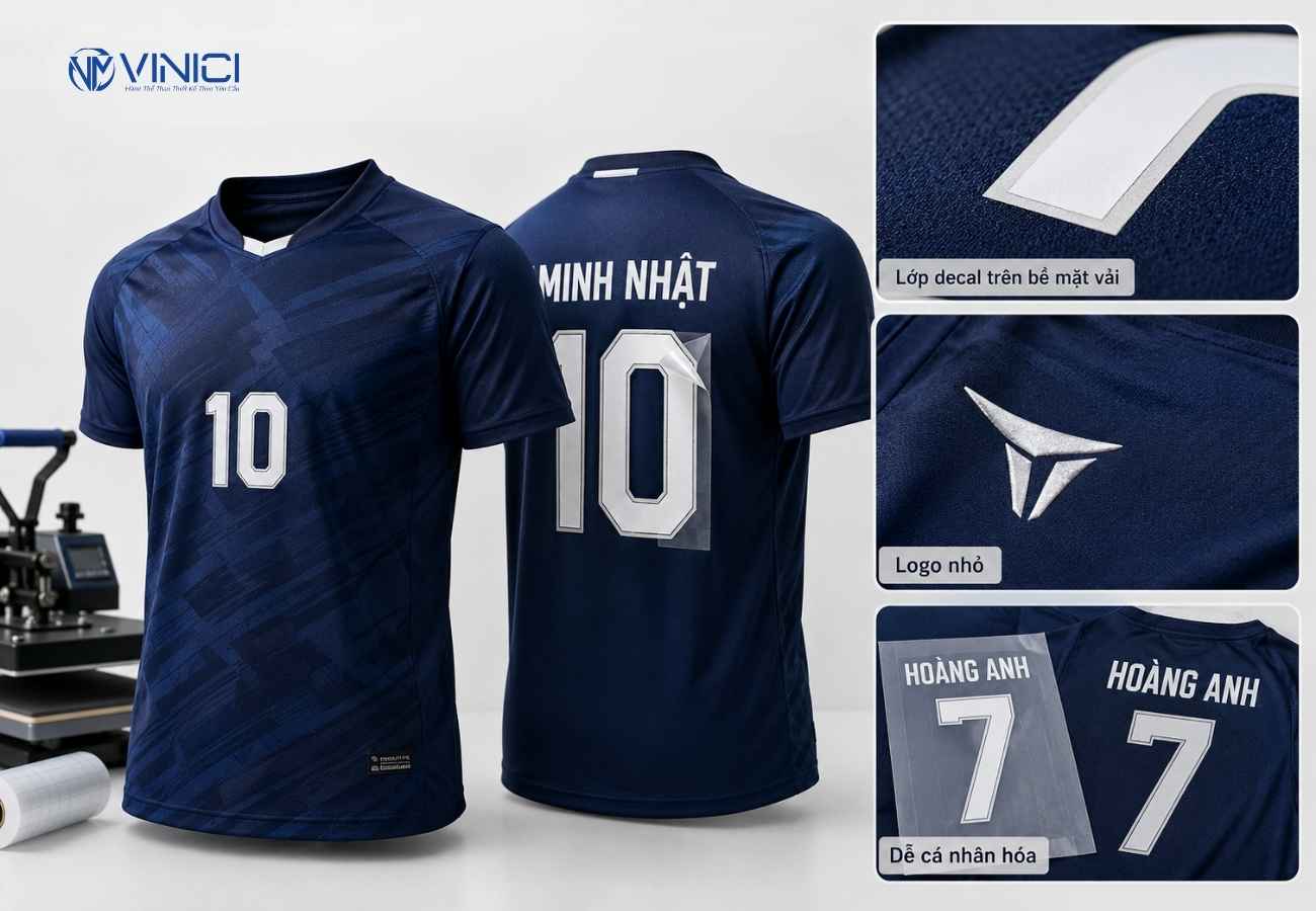 In decal ép nhiệt áo thể thao