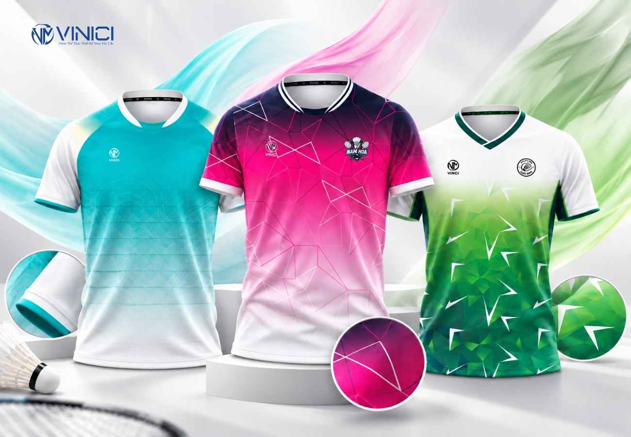 Áo cầu lông phối màu gradient