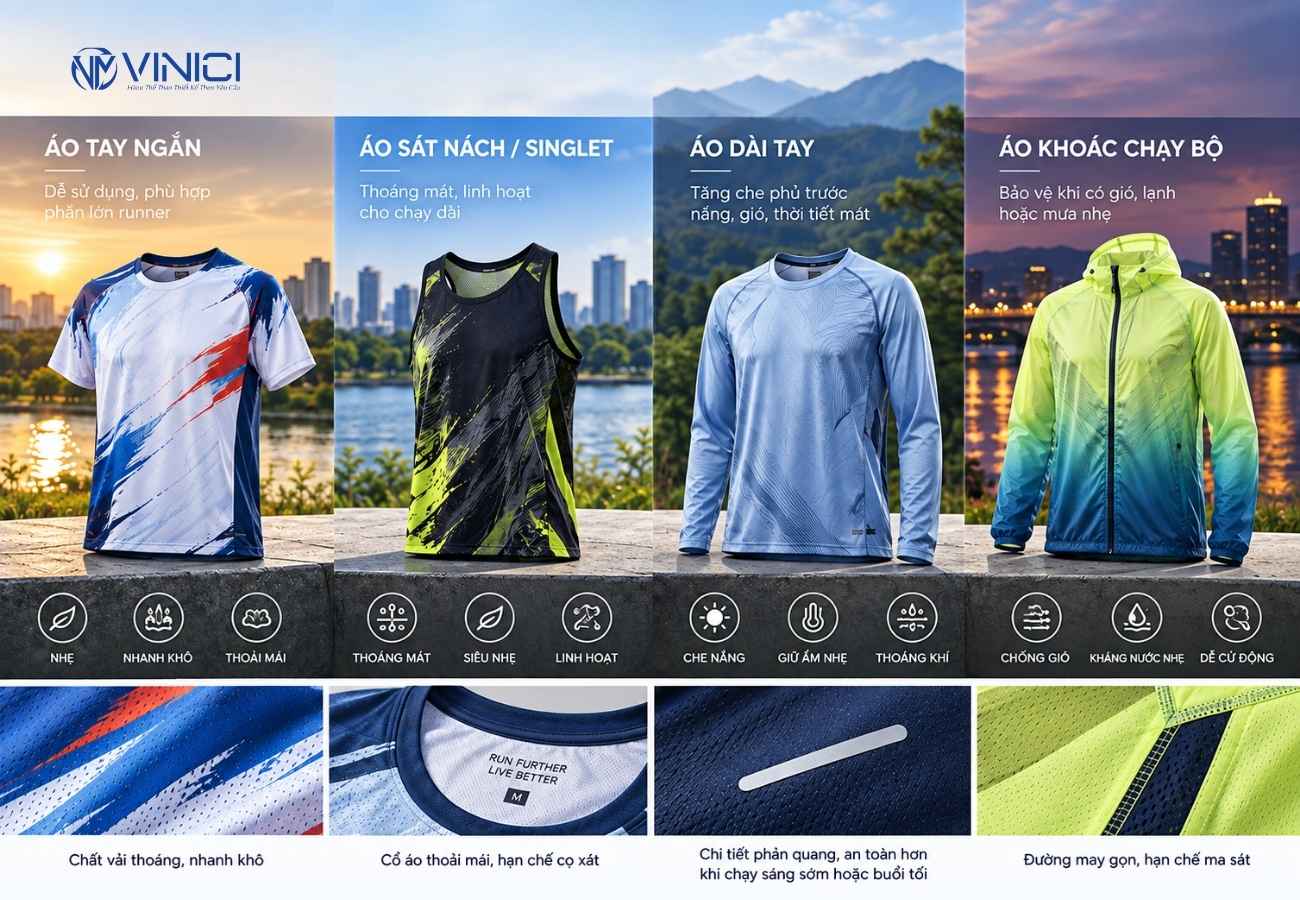 Các loại áo chạy bộ phổ biến và cách lựa chọn