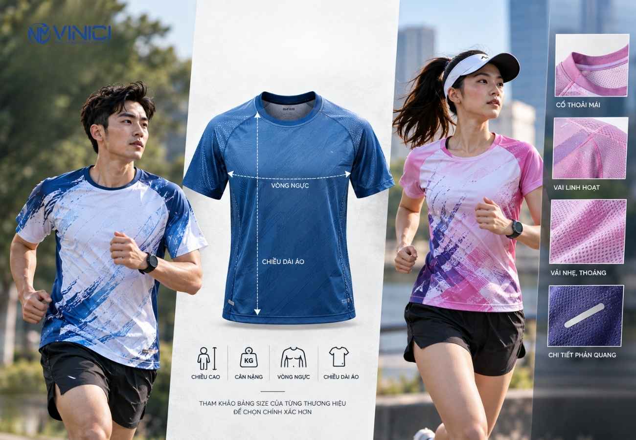 Cách chọn size áo chạy bộ