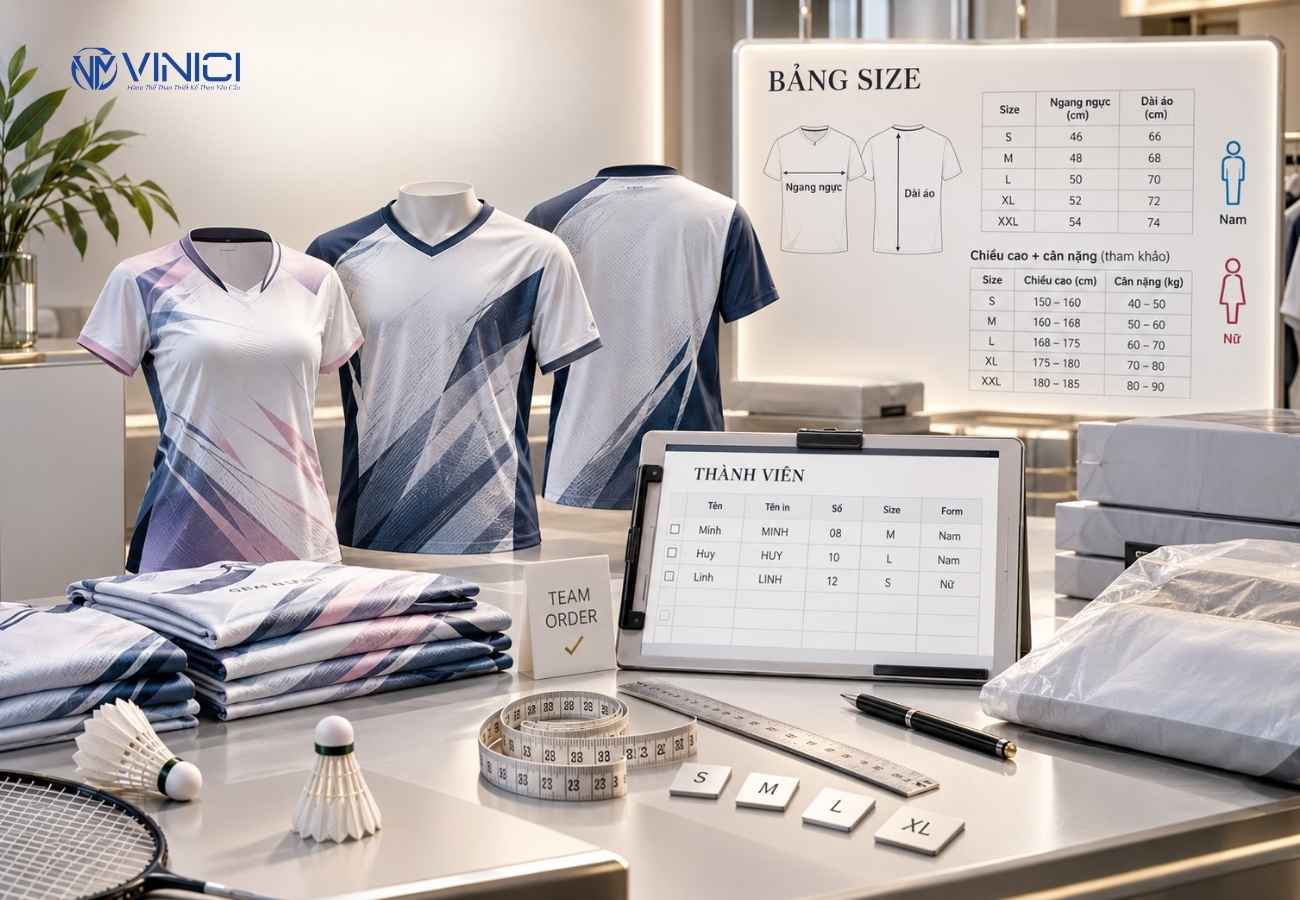 Chọn size áo cầu lông online thế nào để hạn chế sai