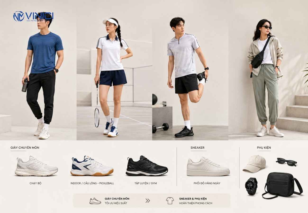 Giày và phụ kiện ảnh hưởng thế nào đến outfit thể thao