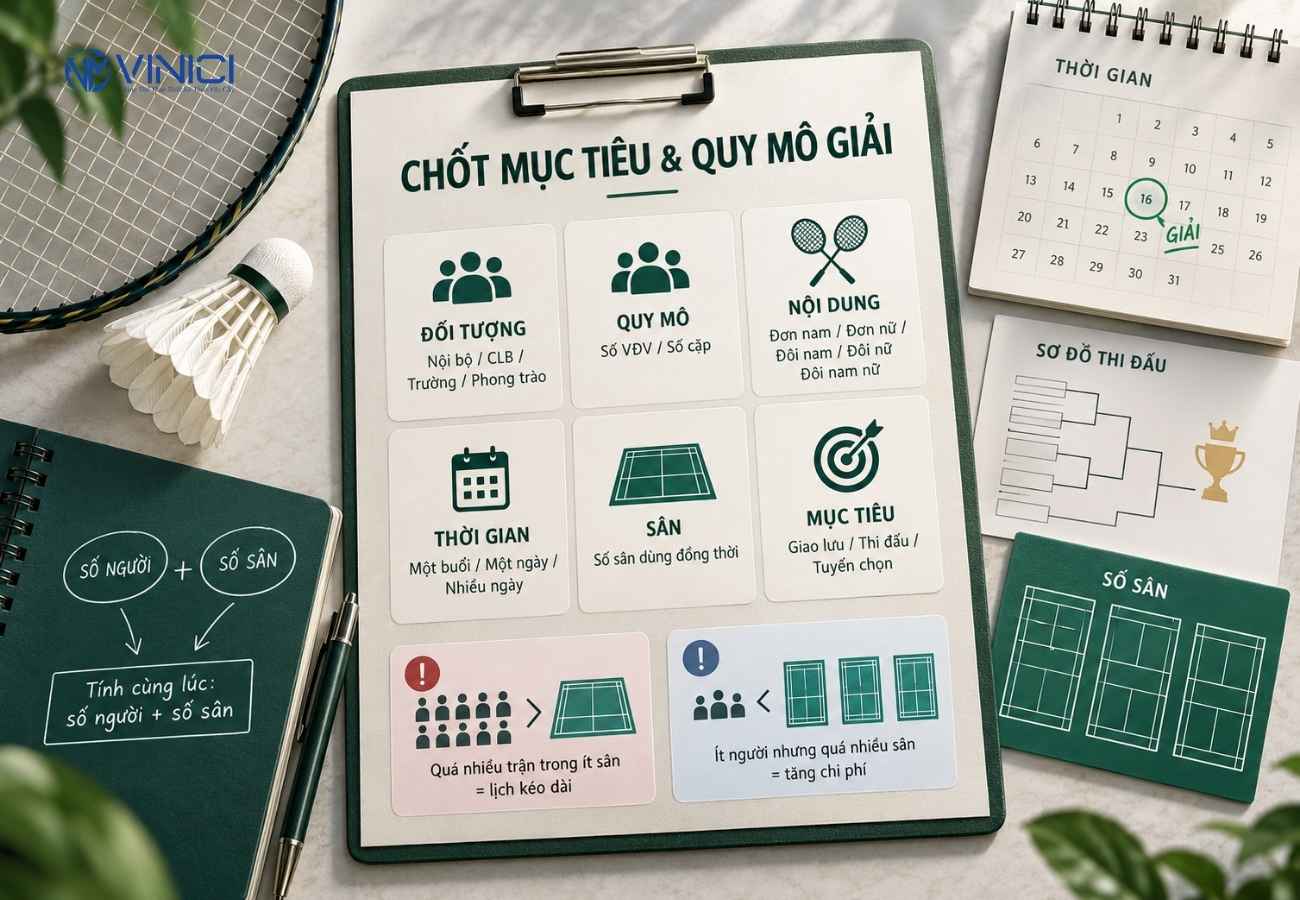 Lập kế hoạch tổ chức giải cầu lông