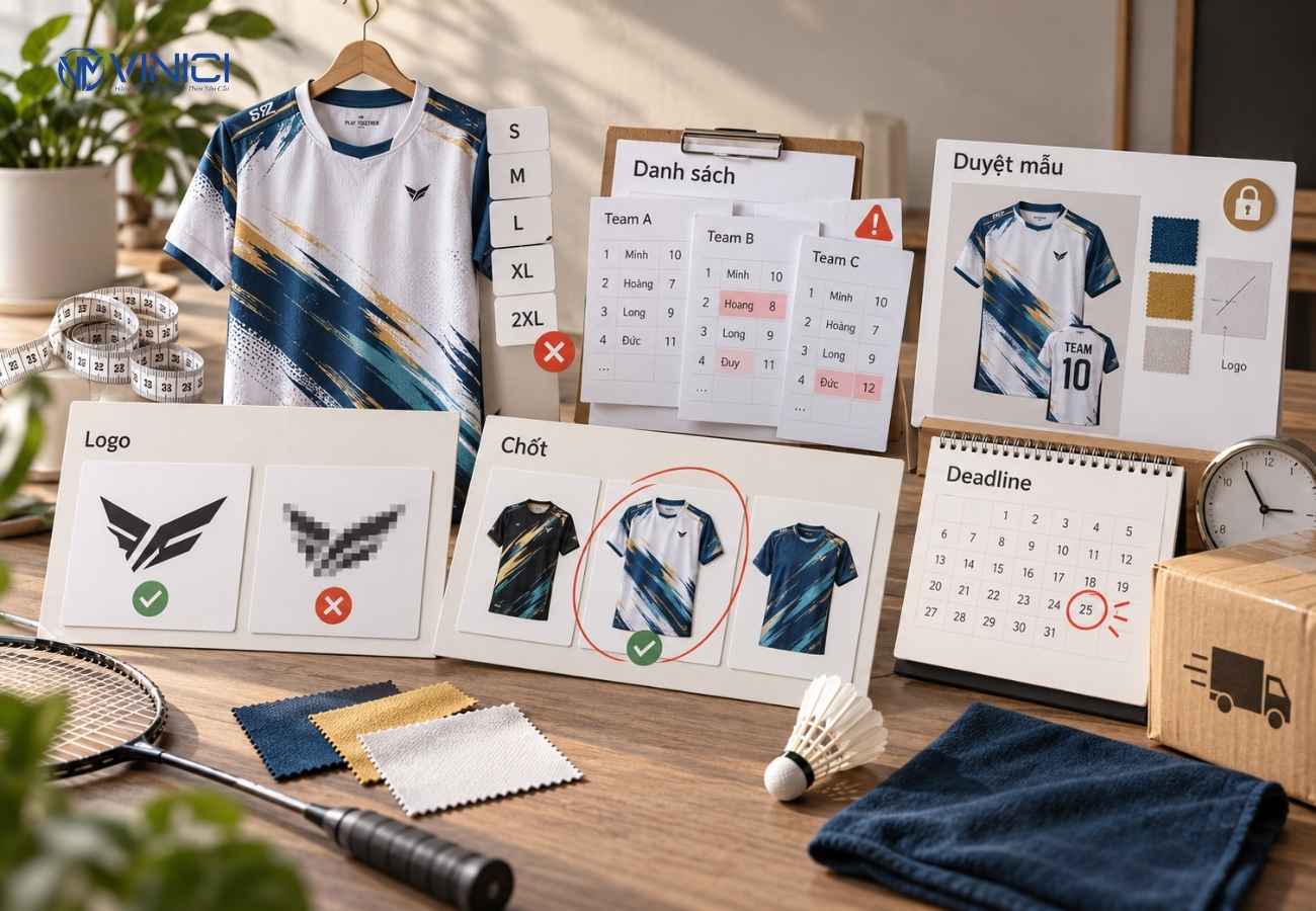 Những lỗi thường gặp khi đặt áo cầu lông cho team