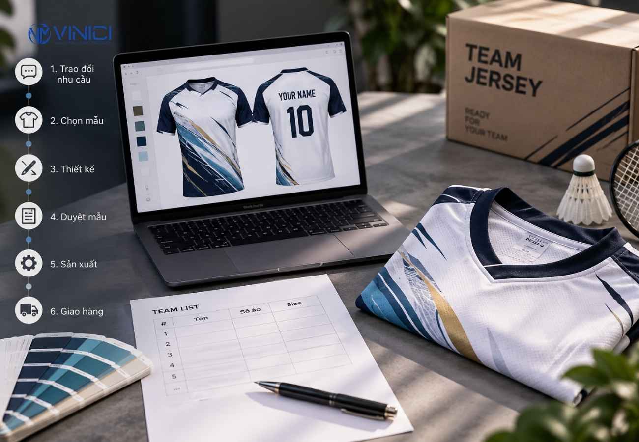 Quy trình đặt áo cầu lông online cho team