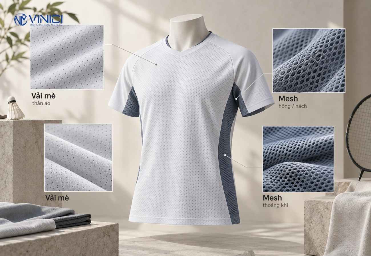 Vải mè chủ yếu mô tả cấu trúc bề mặt có các lỗ hoặc điểm nhỏ